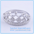 Wholesale Crown Shape Honorable Design Rhodium Plated CZ Diamond Brass Engagement Ring